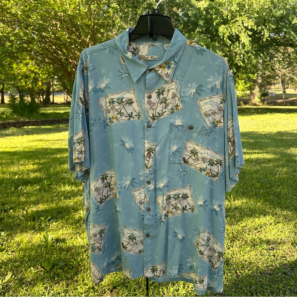 Batik Bay mens shirt hawaian palm tree print summer spring vacation shirt XXL